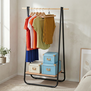 Porte-vêtements moderne multifonctionnel extensible en tube d'acier thermolaqué pour rangement domestique, Vente directe Shopee Taiwan - Product Image 2