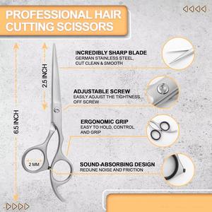 Tijeras de Barbero con Rendimiento de Corte Superior para Peluqueros, Estilistas y Barberos Profesionales - Product Image 3