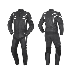 Traje de Motociclismo de Cuero para Hombre, Manga Larga, Diseño con Bloques de Color, Resistente al Viento, Transpirable, para Invierno, Negro, Blanco, Verde - Product Image 1