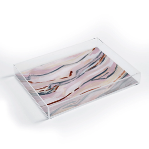 Modern Craft Eco-Friendly Kitchen Food <b>Storage</b> Acrylic tray Transparent Printed Tray With Cut Handle Service Tray - Product Image 4