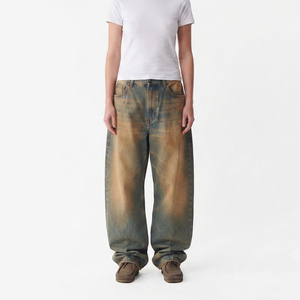 Pantalones Vaqueros de Mezclilla Vintage de Alta Calidad para Mujer, Cintura con Botones, Lavado a la Piedra, Estilo Urbano, Pantalones de Mezclilla Americanos - Product Image 3