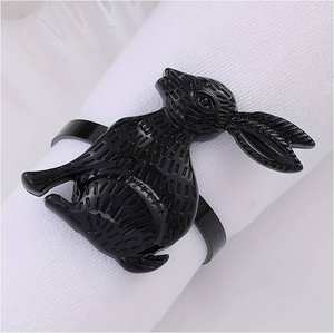 Porte-serviettes décoratif moderne en forme de tête de lapin, en aluminium durable et écologique, or et argent, vente en gros - Product Image 2