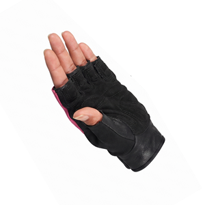 ASKAR WEAR IND Unisex <b>Half</b>-Finger Fitness Gloves Black Pink Leather Breathable Non-<b>Slip</b> Weight Lifting Gym Training - Product Image 4