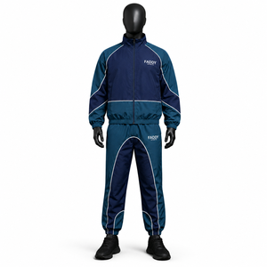 Wholesale Custom Nylon Tracksuit Two Piece Set Gym Fitness Sportswear Activewear <b>Jacket</b> and Pants Outfits for <b>Men</b> - Product Image 1