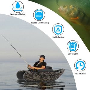 Tubo Gonfiabile da Pesca con Pompa, Tasche Portaoggetti e Righello per la Pesca - Boa in PVC per Uso Fluviale - Product Image 6