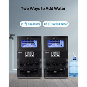 Macchina per il Ghiaccio Commerciale da Cucina in Acciaio Inossidabile, da Banco, 90 Libbre/24h, 12 Libbre di Capacità di Stoccaggio, 32 Cubetti per Ciclo - Product Image 4