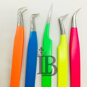 <b>Top</b> Trend Sustainable Stainless Steel Eyelash Extensions Tweezers In Beautiful Color Tweezer Straight & Curved Eyelash Tweezers - Product Image 5
