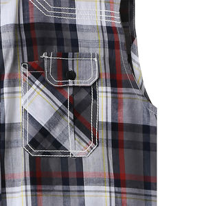 เสื้อเชิ้ตผ้าสักหลาดลายสก็อตแขนกุดสำหรับผู้ใหญ่ ทรงเข้ารูป ผ้าฝ้ายผสมโพลีเอสเตอร์ หนา สำหรับฤดูใบไม้ร่วงและฤดูหนาว ติดกระดุม สไตล์วินเทจ เสื้อเชิ้ตผ้าสักหลาดผู้ชาย - Product Image 6