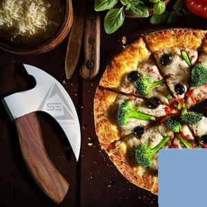 Unique Style Solid Color Pizza Cutting <b>Axe</b> with <b>Wood</b> Handle and Stainless Steel Blade Customizable Pakistan Manufactured - Product Image 6