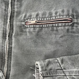 Veste en jean déchirée de style motard classique vintage bleu pour homme, coupe slim, manches longues, personnalisée et de haute qualité - Product Image 4