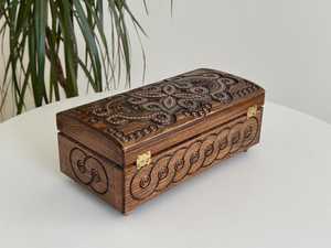 Low Price Decorative Wooden Treasure <b>Chest</b> for Jewelry, Watches, Small Accessories and Keepsakes with Beautiful Handmade - Product Image 1