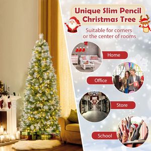 Albero di Natale Artificiale 6/7.5/9 Piedi con Luci LED Bianco Caldo - Product Image 6