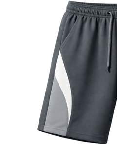 Men Gray Color Block Jersey Shorts Casual Summer Cotton Polyester Drawstring <b>Elastic</b> Waist Gym Sports Shorts Wear OEM Supplier - Product Image 4