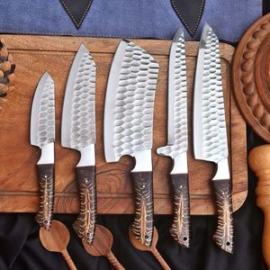 Ensemble de couteaux de chef robustes avec lames en acier affûtées et manches équilibrés pour la cuisine commerciale et la cuisson professionnelle - Product Image 1