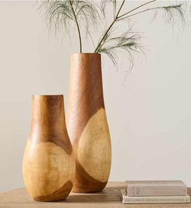 Décoration de salon, cadeau pour la fête des mères, MULTI CRAFT, vase en bois classique fait main en Inde, léger, 100% naturel, pour table - Product Image 2