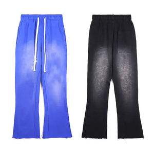 Pantalon de jogging décontracté unisexe en molleton bouclette avec patchwork et coupe évasée, imprimé par transfert thermique, personnalisé, de haute qualité, vente en gros, OEM - Product Image 5