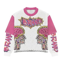 Ensemble de vêtements d'extérieur pour homme personnalisé, style streetwear automne, imprimé numérique graffiti, sweat-shirt à manches longues, pantalon large, coupe oversize