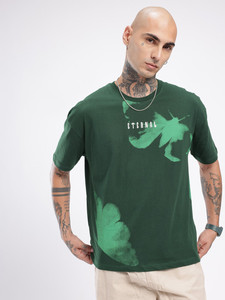 Eternal Printed Green Men's T-Shirt <b>Short</b> <b>Sleeve</b> O-Neck Casual Regular Fit 100% Cotton Jersey Breathable Design - Product Image 1