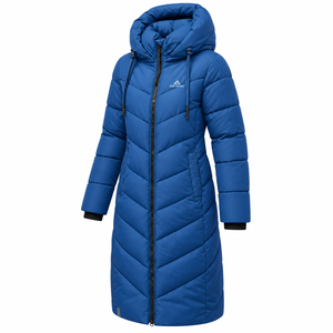 Chaqueta de plumón ligera y a la moda para mujer, parka larga azul con capucha, abrigo de invierno rosa liso con cierre de cremallera, chaqueta gruesa acolchada, fabricante - Product Image 4
