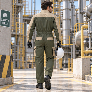 Combinaison de travail en coton respirant sur mesure OEM, uniforme de sécurité robuste, tenue de protection pour la construction et la réparation - Product Image 3