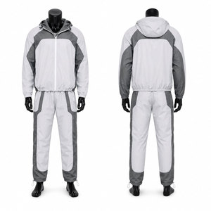 Conjunto deportivo cortavientos de diseño más reciente con logo DTF, chaqueta con cremallera y pantalón de 2 piezas para hombre - Product Image 1