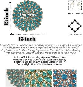 Customized Handmade Made in Polyester Flower Designed <b>Placemat</b> Indoor Parties Centre Table Decorative Mat for Home Hotels - Product Image 2