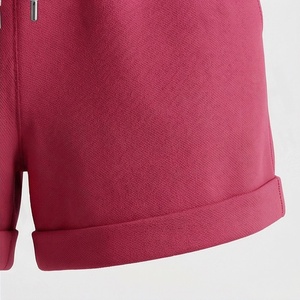 Women's 2 Piece Solid Color Sporty <b>Set</b> Sleeveless Crop Top and Above Knee Shorts Pink <b>Knitted</b> Breathable Casual Wear - Product Image 6