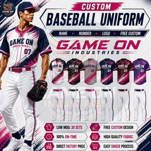 Venta Directa de Fábrica, Ropa de Béisbol para Club Masculino, Jersey Transpirable con Pantalones con Cintas Adhesivas, Uniformes Deportivos de Equipo Sublimados Personalizados - Product Image 4