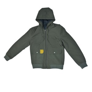Chaqueta Bomber con Capucha para Hombre, de Lona, Resistente al Viento, Informal, con Relleno Grueso de Poliéster, para Otoño, con Bolsillos y Cierre de Cremallera - Product Image 2