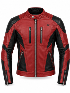 Blouson de moto en cuir pour performance urbaine |   Charbon Noir Rouge Bleu |   Fabricant OEM ODM |   Qualité de conception haut de gamme | - Product Image 4