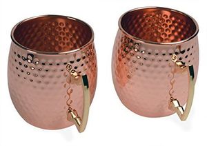 Professional Grade Hammered <b>Copper</b> Mugs for Moscow Mules Bulk Supply <b>Copper</b> Mugs with Ergonomic Brass-Tone <b>Handles</b> - Product Image 2