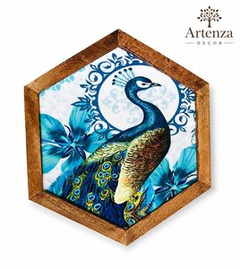 Plateau de service rond en MDF avec motif personnalisé, décoration minimaliste pour la maison, pour les mariages et les cadeaux d'anniversaire - Product Image 1