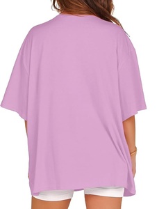 Nouveau design T-shirt décontracté pour femme imprimé numériquement 100 % coton à manches mi-longues, grande taille, épaules tombantes, confortable, fabriqué au Bangladesh - Product Image 6