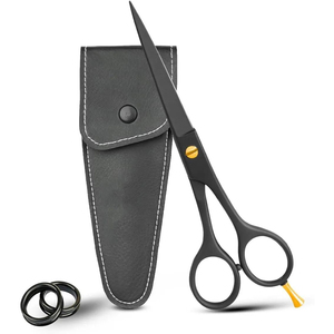 Wholesale High Quality <b>Barber</b> Salon Hair Cutting Scissors Custom Logo Finger Rest Black Sharp 4Cr13 Stainless Steel <b>Blade</b> - Product Image 1