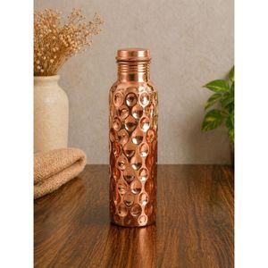Bouteille d'eau en cuivre gravée de qualité supérieure, contenant à boisson en métal fait main pour le bien-être, l'hôtellerie et les cadeaux d'entreprise - Product Image 5