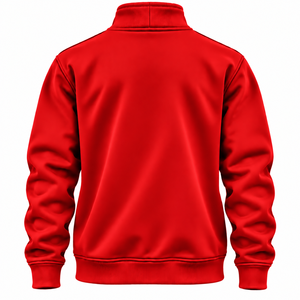 Custom <b>Men</b>’s <b>Red</b> <b>Fleece</b> Jacket Stand Collar Full Zip Sportswear Teamwear & Bulk Wholesale - Product Image 1