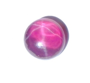 Rubis étoilé transparent rond 6x6 mm 1,5 carat, cabochon poli créé en laboratoire avec effet étoile à 6 branches pour la fabrication de bijoux - Product Image 2