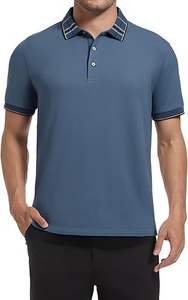 Polo de Golf de Alta Calidad para Hombre, Manga Corta, Absorbente de Humedad, Elástico, de Algodón Piqué Suave - Product Image 3
