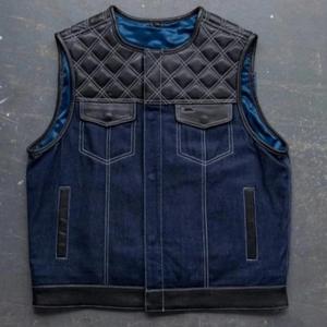 Custom Made % Genuine <b>Leather</b> Motorcycle Safety Vest for Men-Waterproof Plus Size Racing Riding Vest From Pakistan - Product Image 3