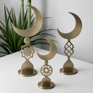 Décoration d'intérieur Ramadan moderne en forme de minaret, plaqué or, motif lune et étoile, artisanale et durable, disponible en taille/couleur/logo personnalisés en gros - Product Image 5