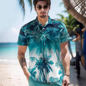 Chemise Hawaïenne Florale Homme 2025 – Imprimé 3D Cocotier, Boutonnage Simple, Satin Ample, Style Vacances Plage, XL, Manches Courtes Été - Product Image 5