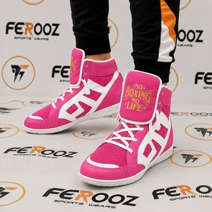 Zapatillas de Boxeo Profesionales Moradas y Doradas, Transpirables, de Caña Alta, para Entrenamiento, para Atletas Adultos - Product Image 3