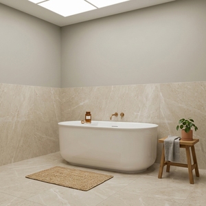 Bañera independiente modelo FW-3303, diseño clásico y duradero, fabricada con material acrílico de primera calidad para proyectos residenciales. - Product Image 1