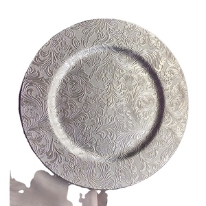 Assiette de service de nourriture argenterie Assiettes et napperons de qualité supérieure Assiettes rondes de créateur de fleurs - Product Image 1