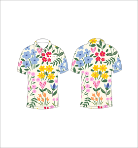 Polo à manches courtes pour homme, imprimé floral, crème, décontracté, mode été, chemise de golf - Product Image 6