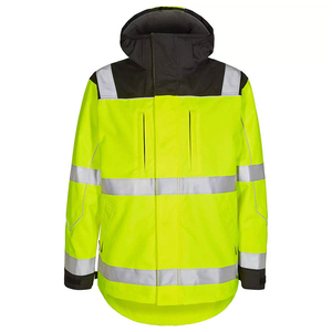Men's <b>High</b> <b>Visibility</b> Zipper-Up Reflective Safety Construction Hoodie 100% Cotton Fleece Autumn With Shipment And Delivery - Product Image 3