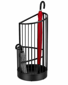 Porte-parapluies moderne en acier noir, support double face autoportant en métal pour la maison, le bureau, l'entrée et le couloir - Product Image 1