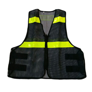 Gilet de sécurité noir haute visibilité avec bandes réfléchissantes, multi-poches, pour travaux de construction, gilet d'arpenteur haute visibilité, vente en gros B2B - Product Image 1