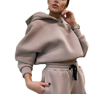 Sudadera con Capucha Corta Personalizada para Mujer, Estilo Urbano, Sudadera Casual para Mujer, Sudadera Corta Oversize para Mujer - Product Image 1