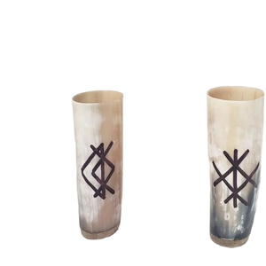 Chope à bière artisanale en corne de style américain, avec logo personnalisé, pour fêtes et bière, durable et écologique - Product Image 1